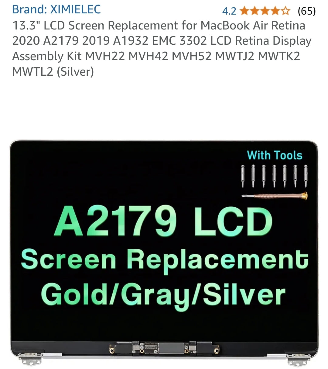 Screen replacement Retails $170