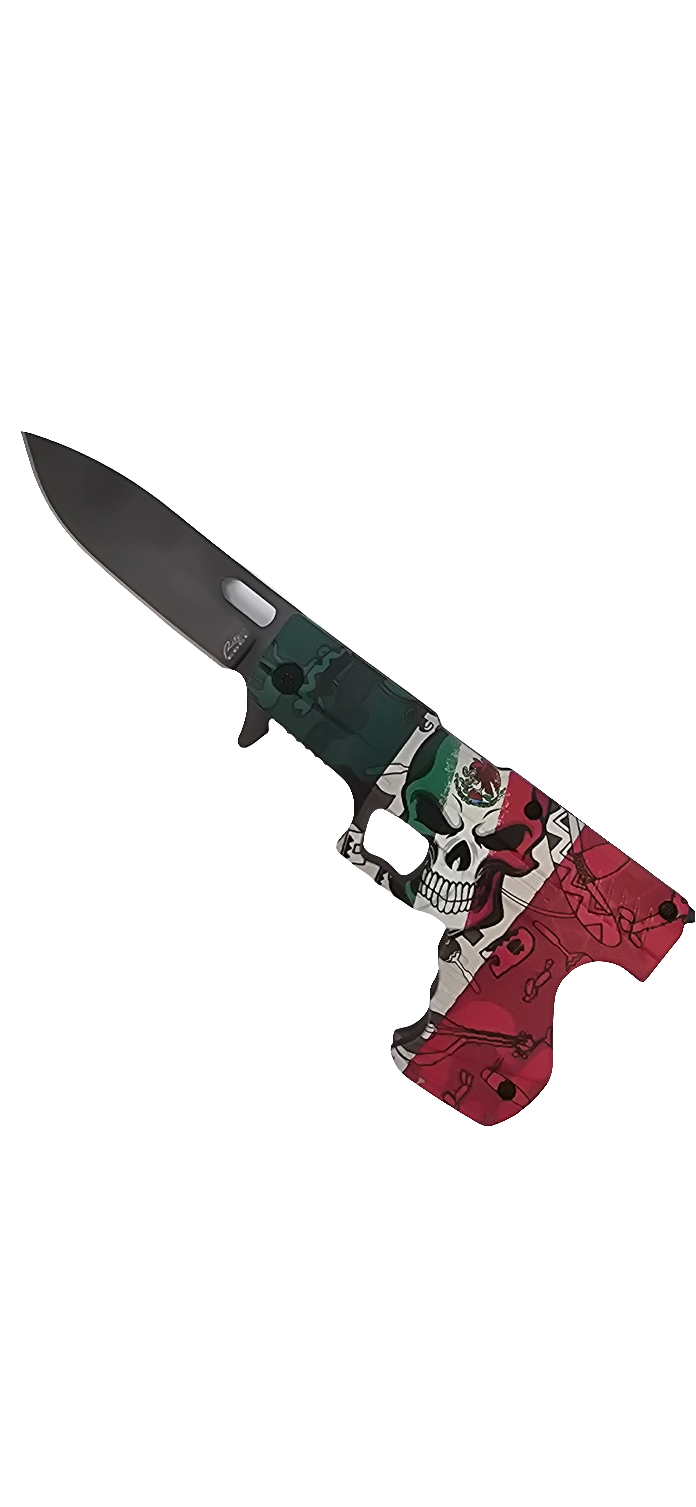 Mexican flag gun knife