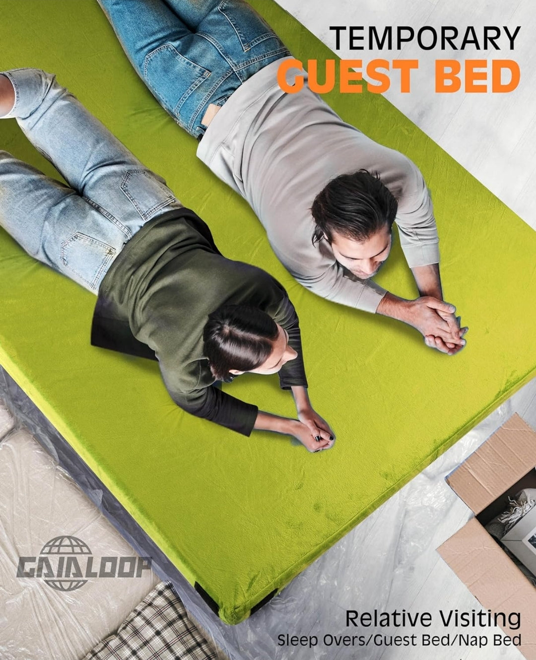 Full-size camping mattress.