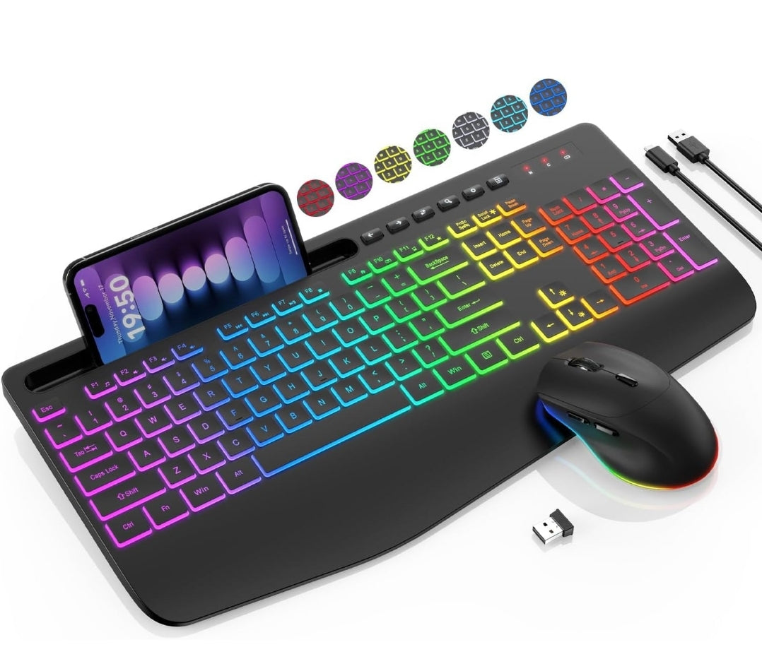 Wireless Backlit Keyboard and Mouse Retail $43