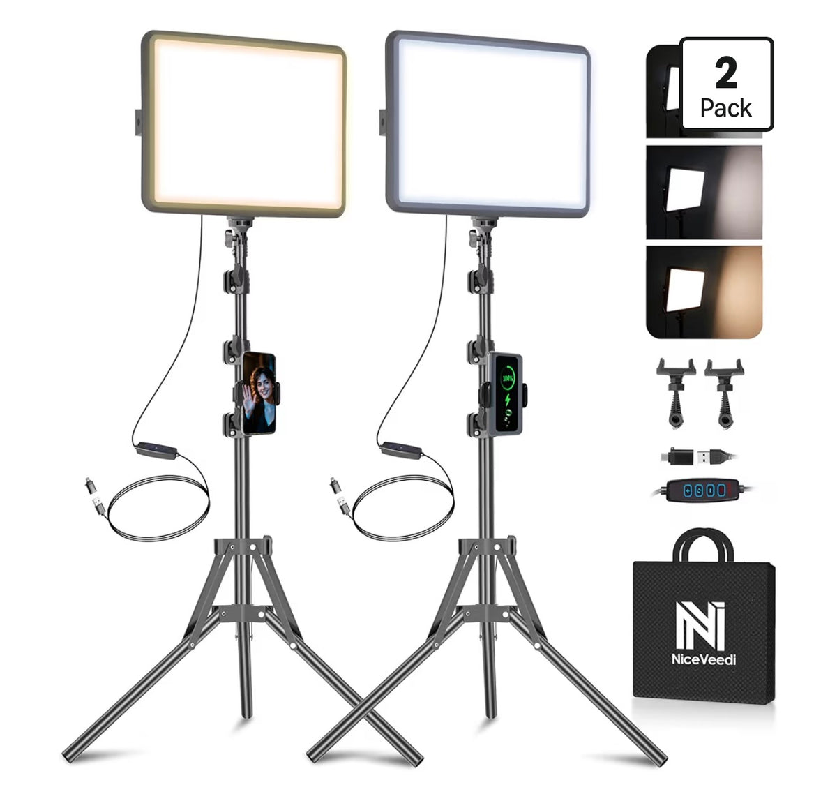 2-Pack Video Light Kit Retail $50