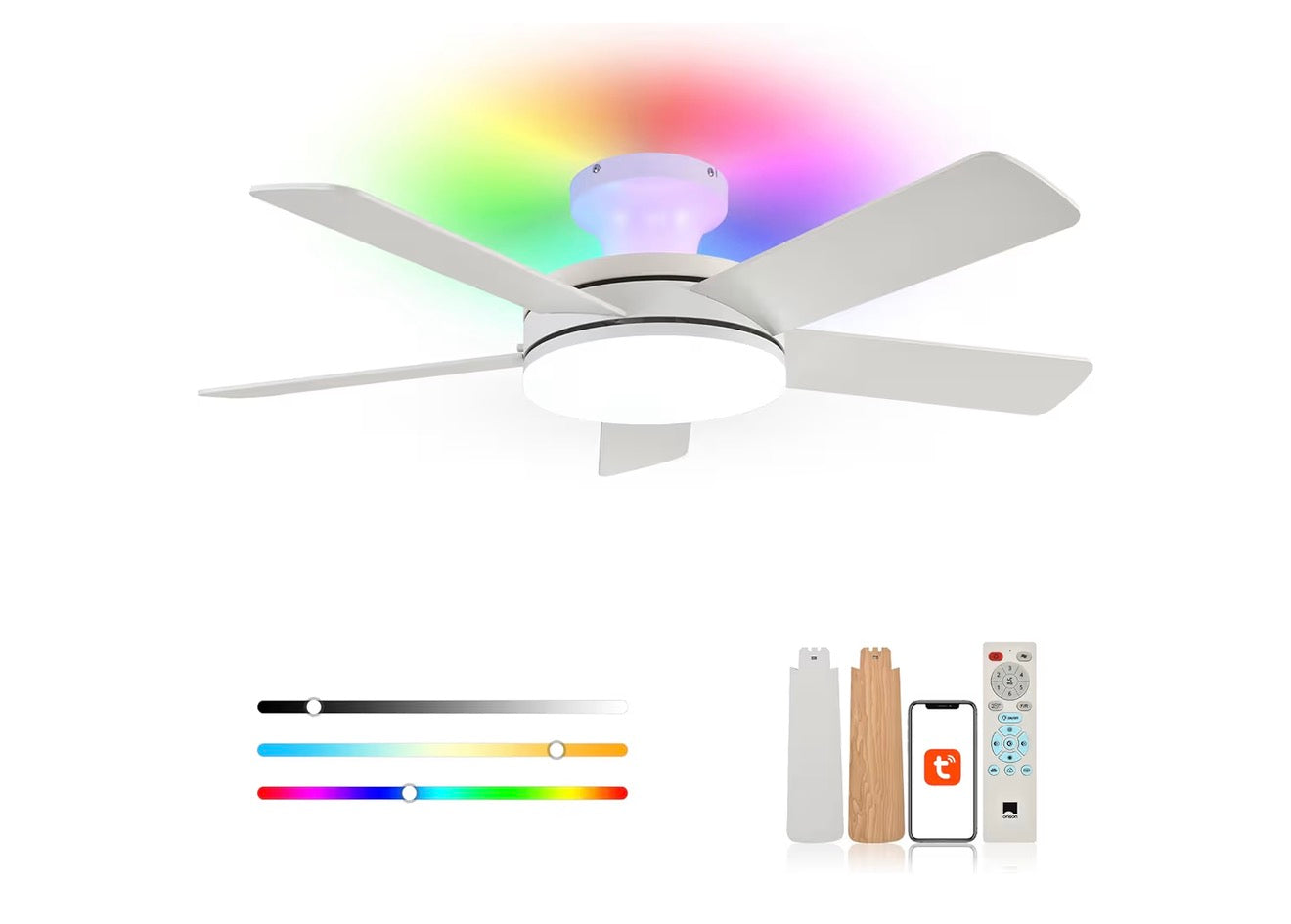 Retail $160 Ceiling Fan w/ Remote/APP Control