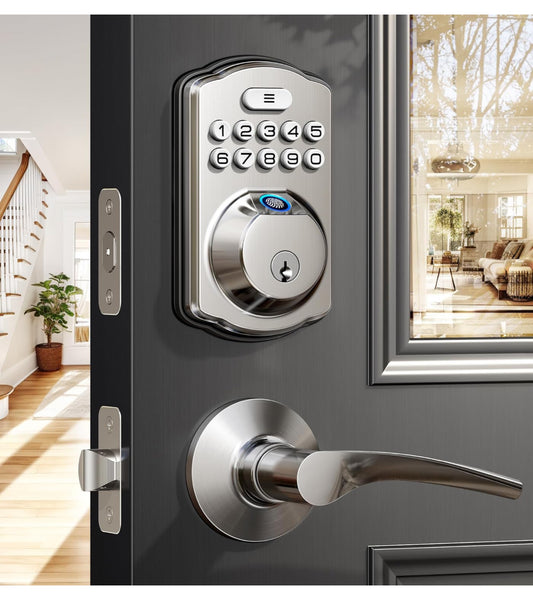 Retail $130 Fingerprint Door Lock w/ Handles