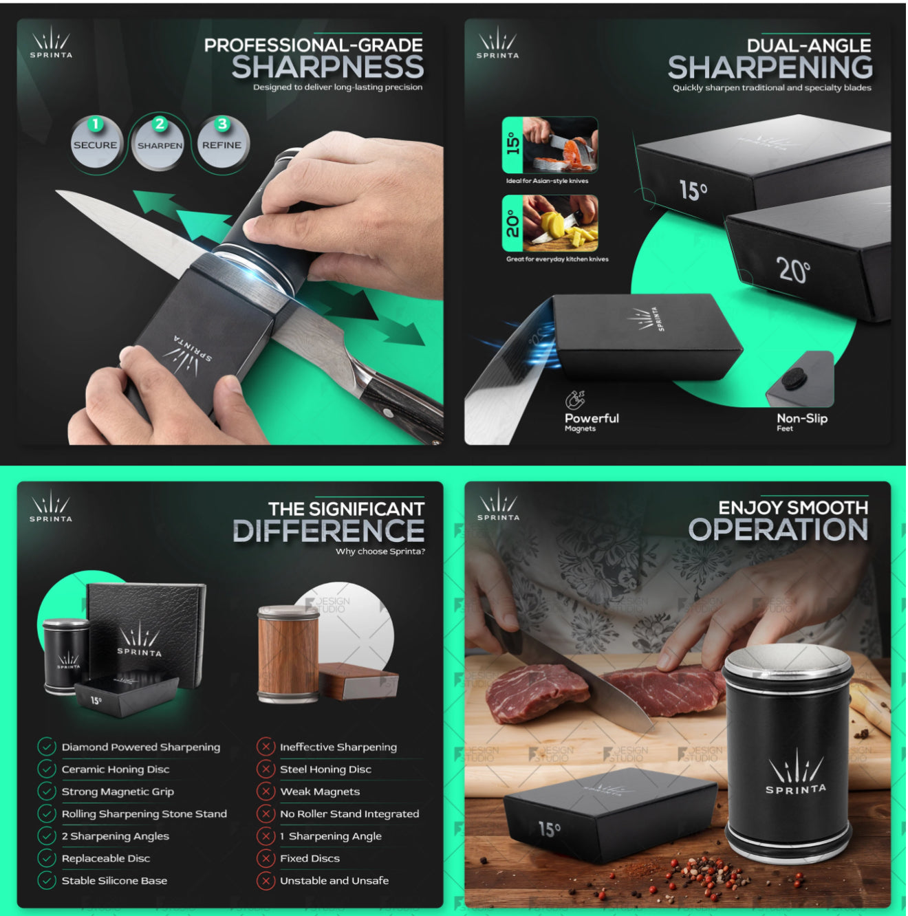 Retail $60 Rolling Knife Sharpener