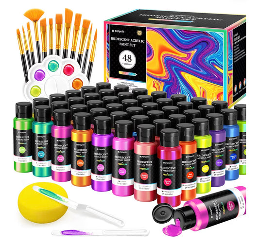 64 pcs Iridescent Acrylic Paint Set Retail $37