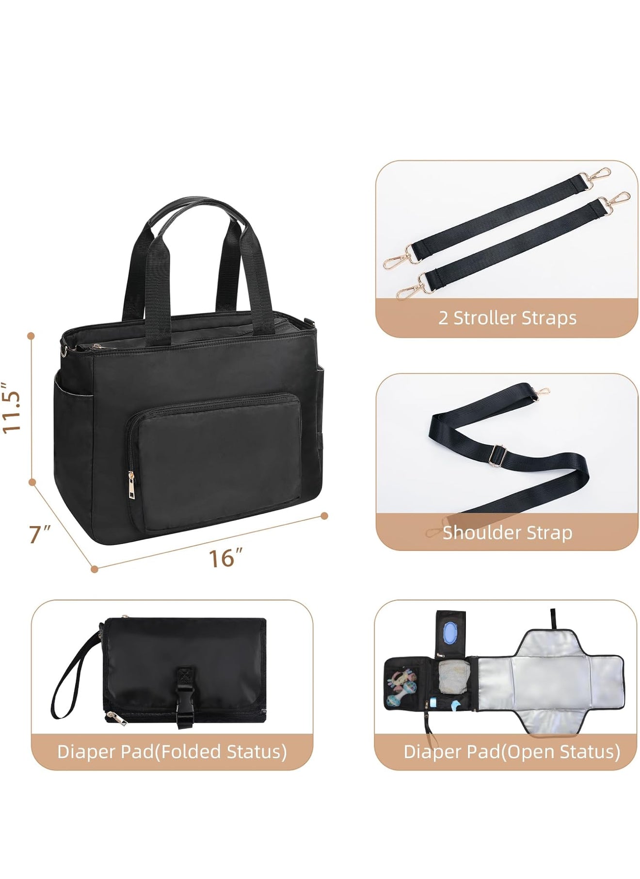 Retail $50 MULTIFUNCTION DIAPER BAG