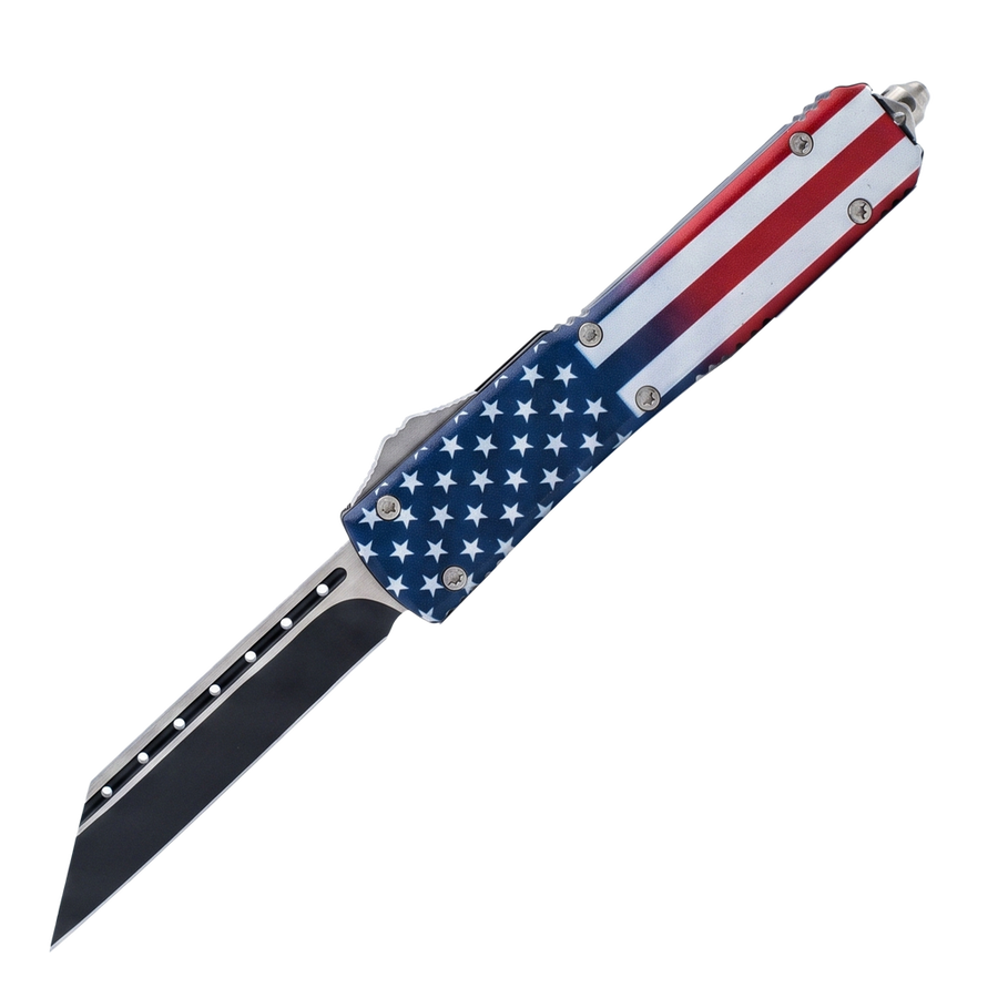 Automatic OTF American Flag Knife