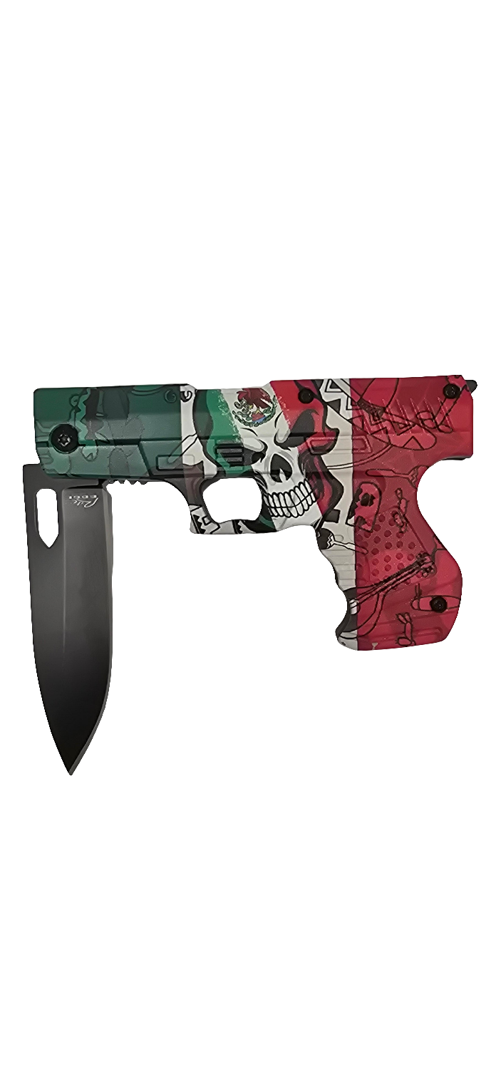 Mexican flag gun knife