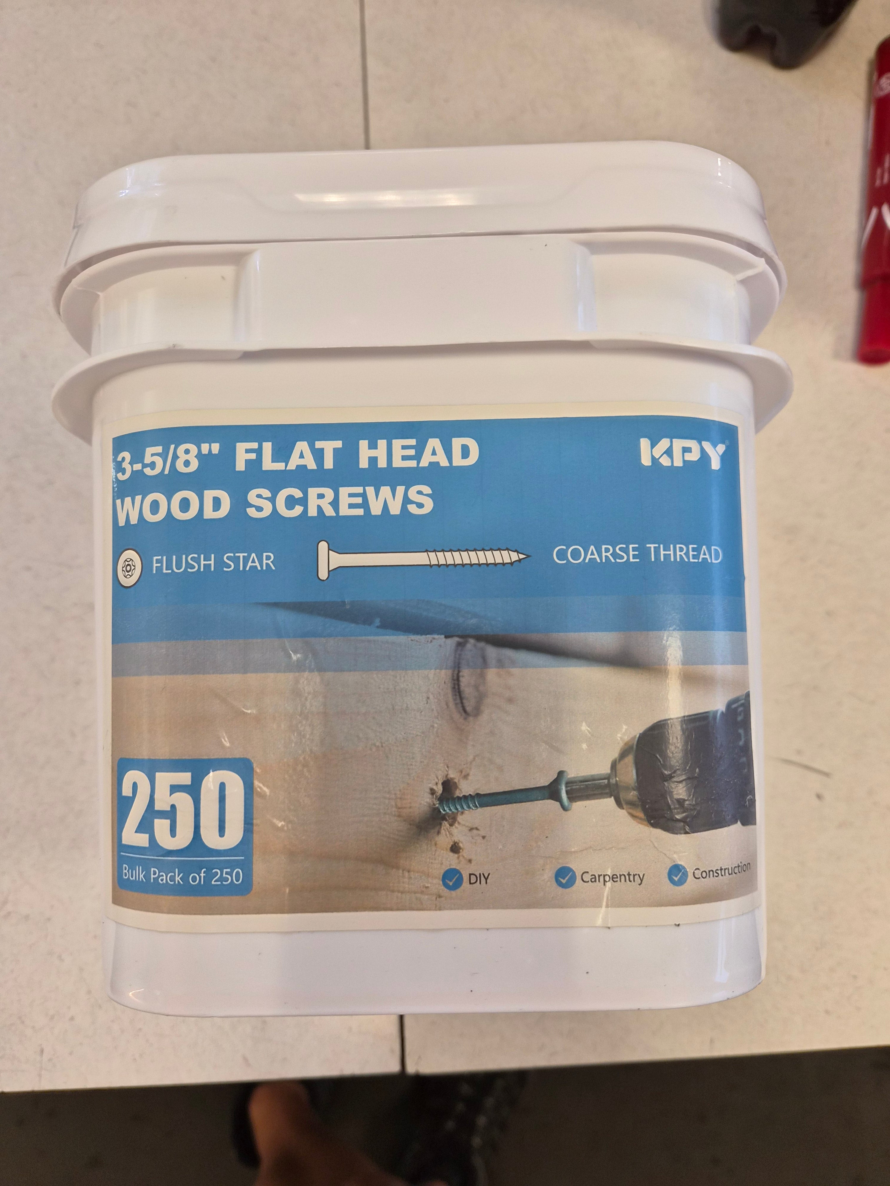 Retail $70 3-5/8" Flat Head Wood Screw 250pk