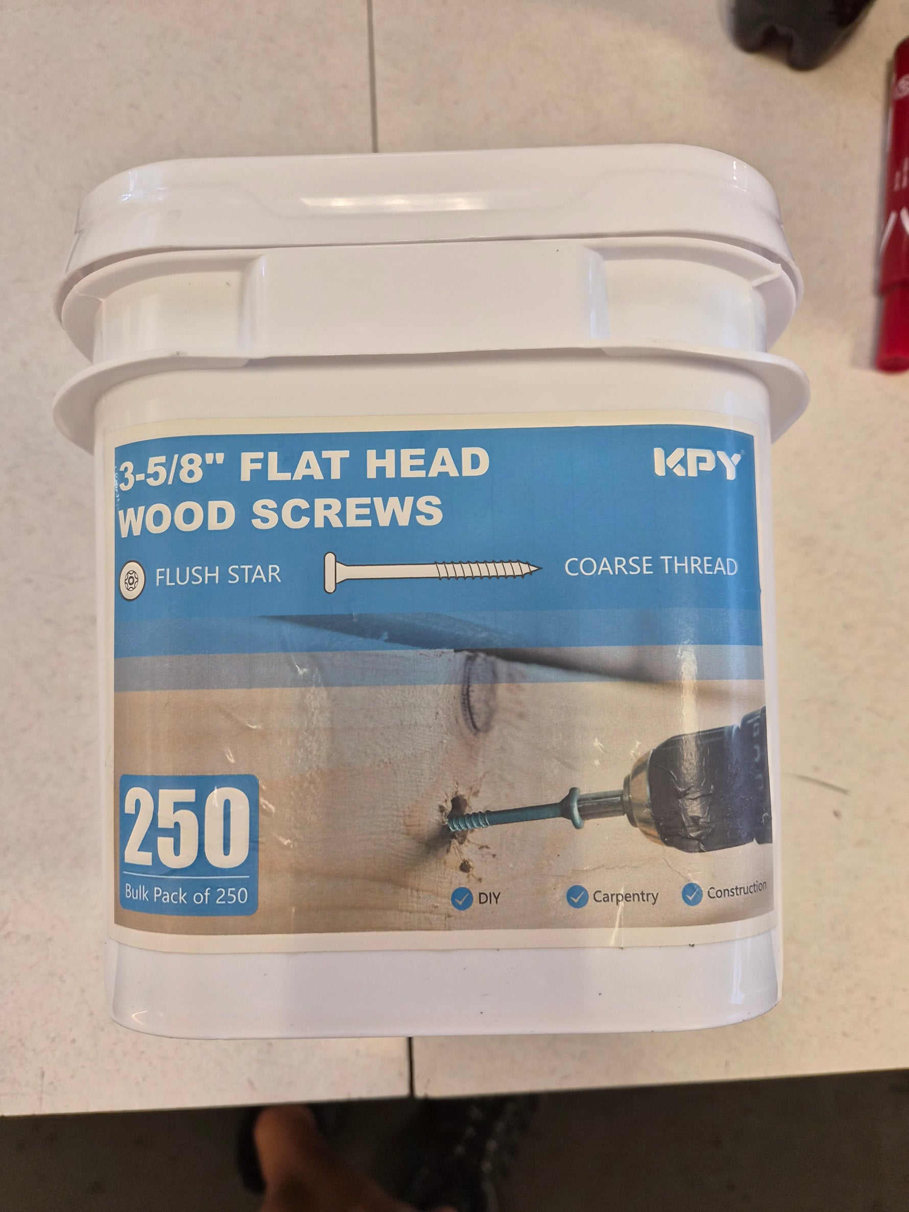 Retail $70 3-5/8" Flat Head Wood Screw 250pk