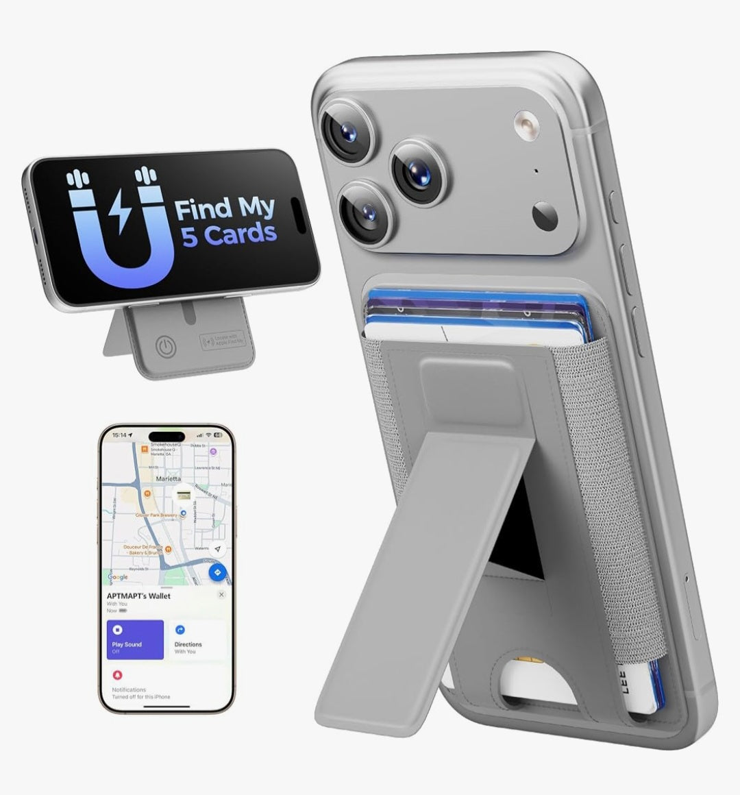 Retail $18 Grey Magnetic Wallet Finder