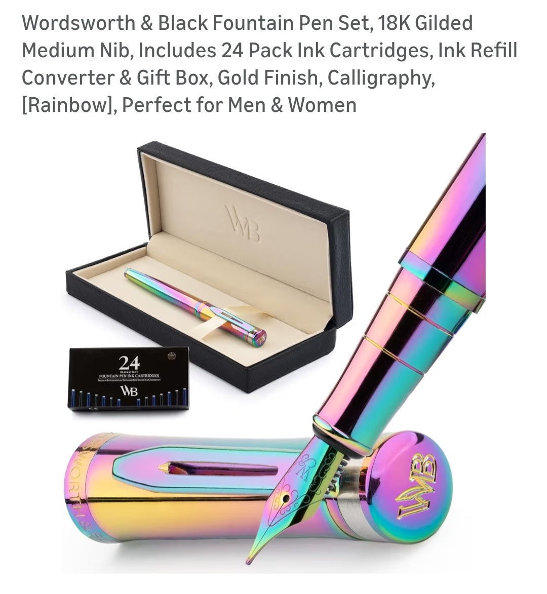Retail $45 WordsWorth & Black Fountain Pen