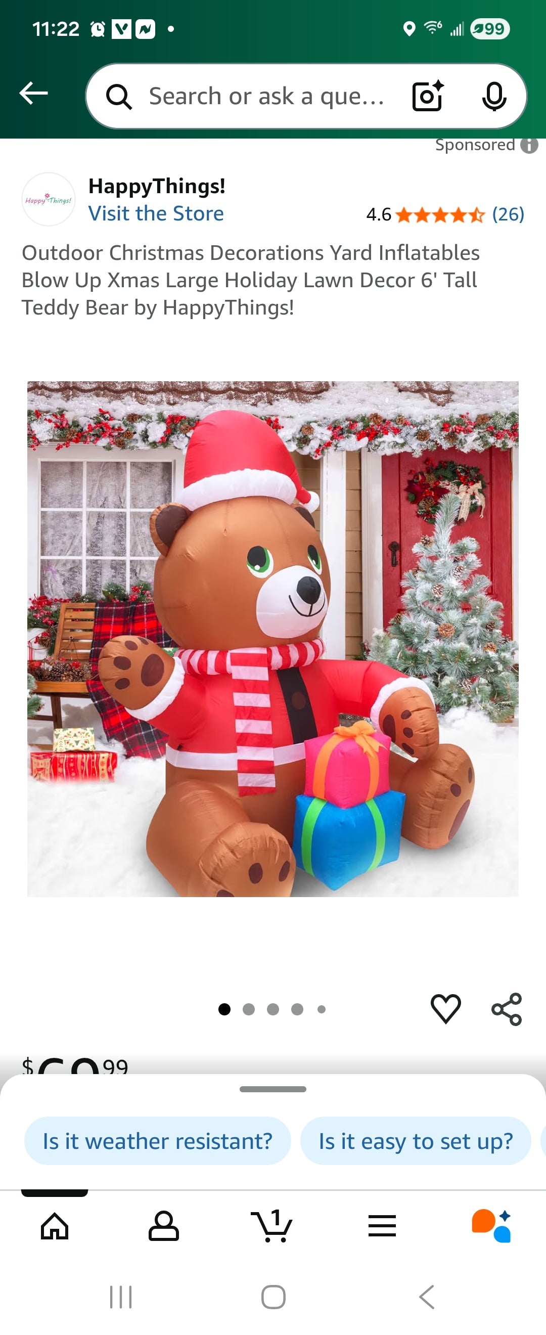Retail $70 Bear Blowup
