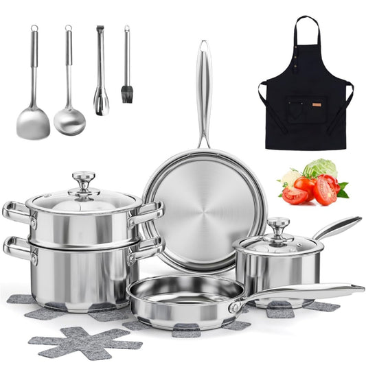 Retail $70 16pc SS Cookware Set