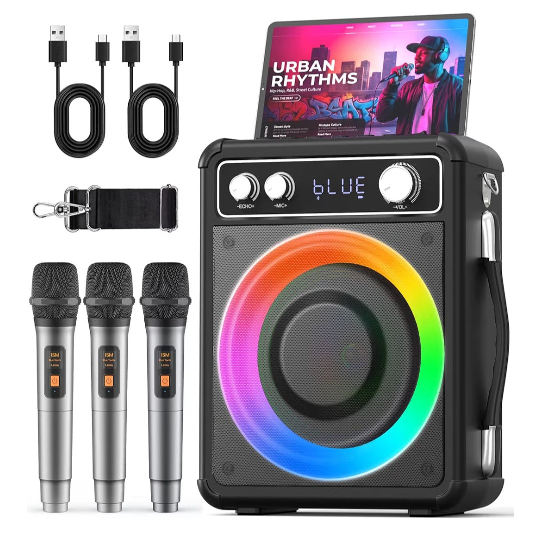 Retail $95 3mic Portable Karaoke Machine