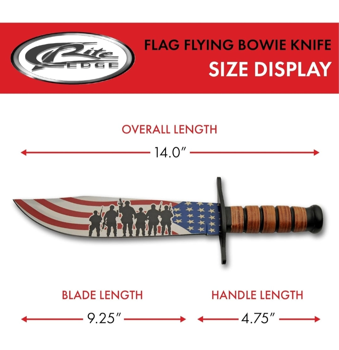 14" flying US Flag