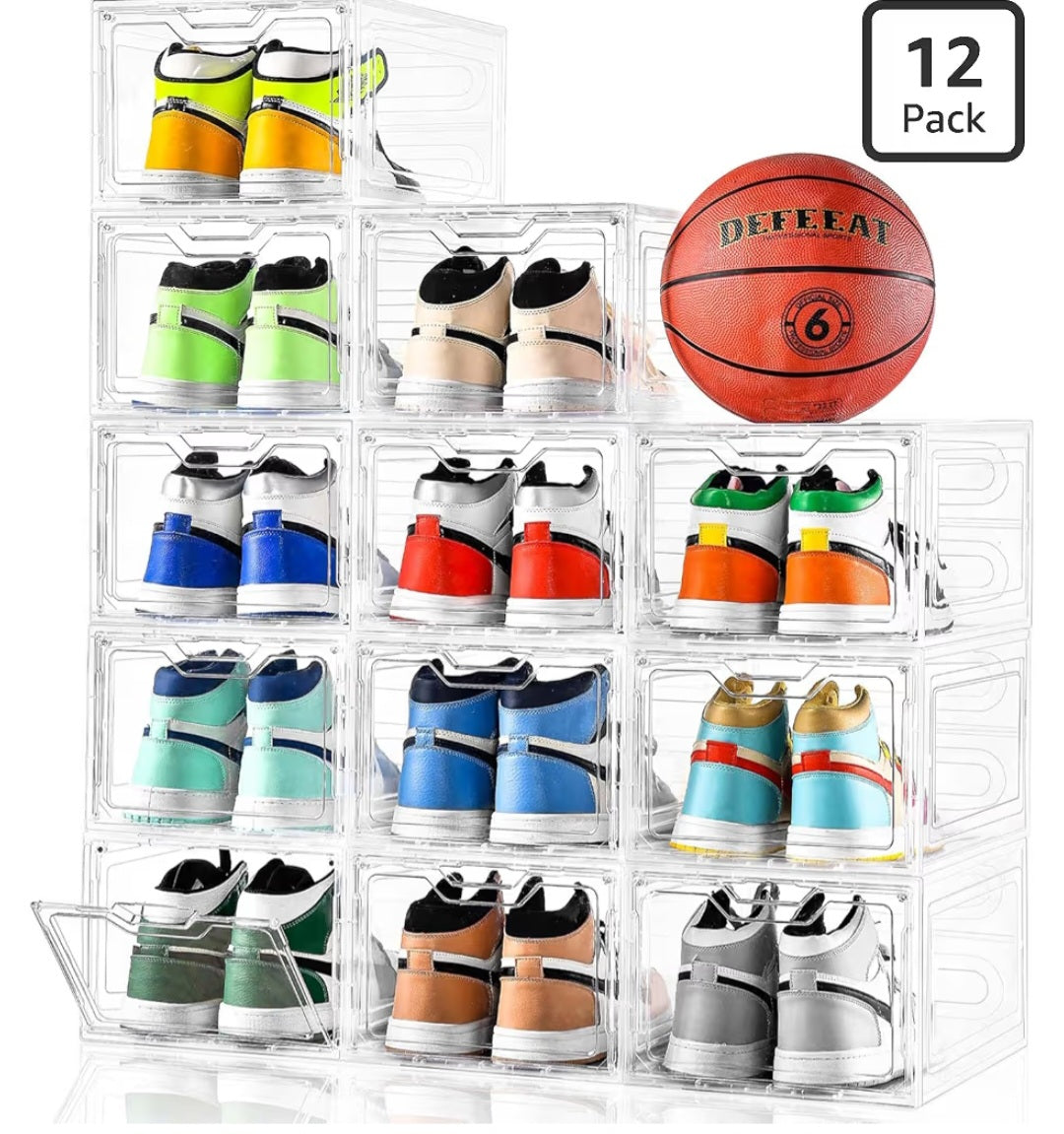 Retail $80 12pk Shoe Storage Box Clear