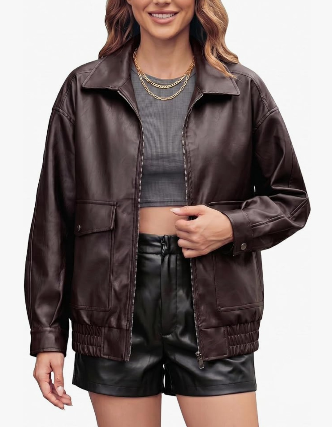 Leather Faux Women Jacket