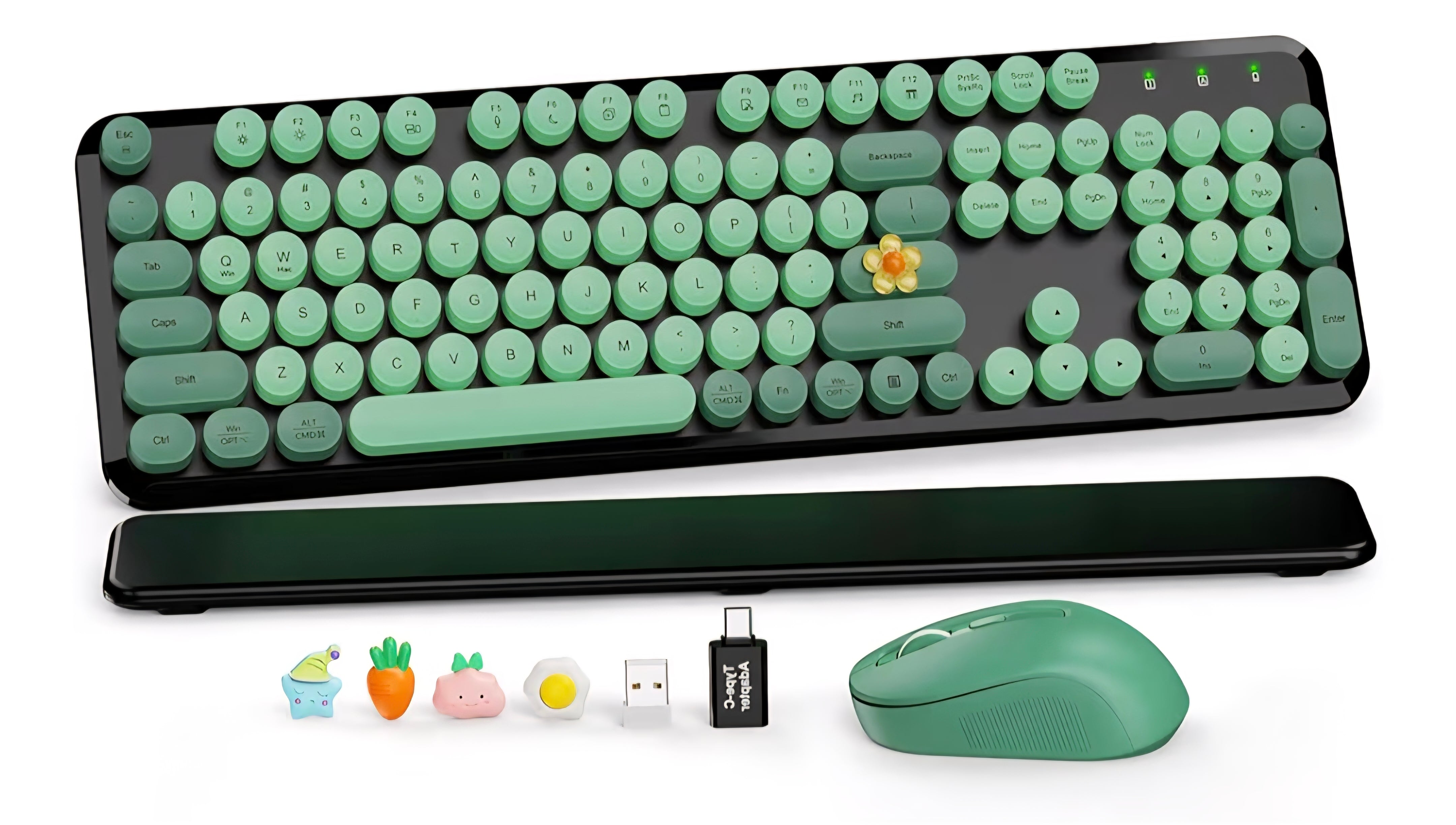 Retail $50 Retro Keyboard/ Mouse in Green/Black