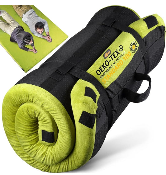 Full-size camping mattress.