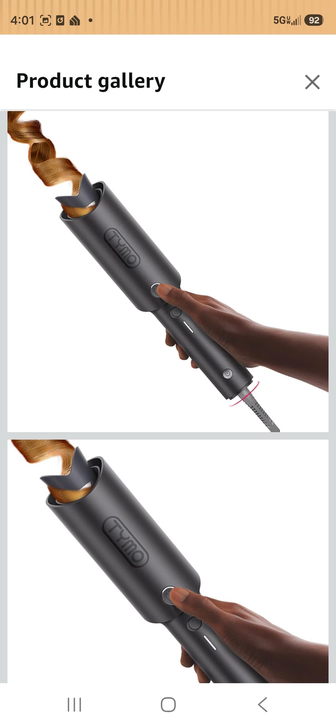 TYMO Curling Iron Retail $60