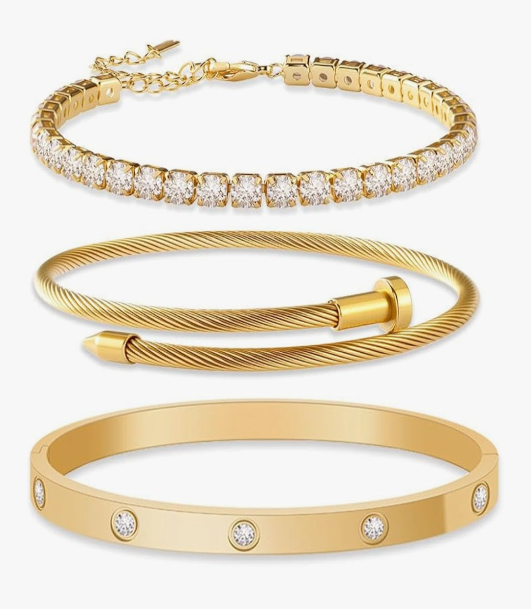 Retail $20 Set3 Gold Plated Tennise Bangle