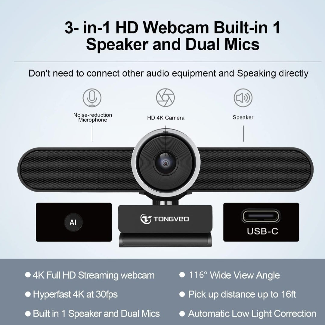 Retail $160 Tongveo 4k Webcam
